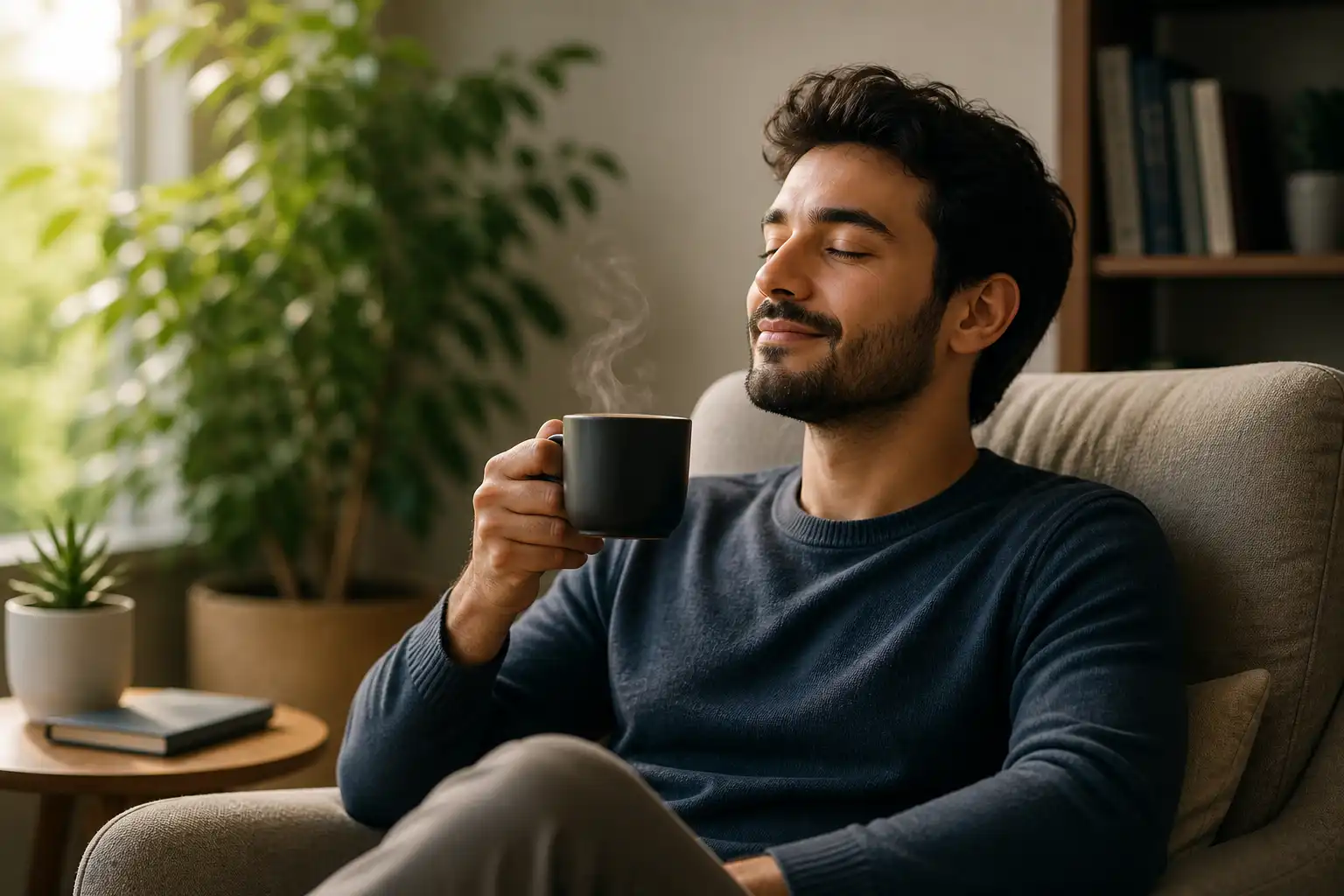 القهوة تخفف التوتر وتحسن المزاج